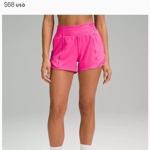 Lululemon High rise. 4 inch inseam. Sonic pink Hotty hot